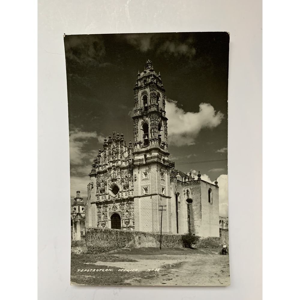Vintage Real Photo Postcard Tepotzotlan Mexico RPPC Unposted Black and White